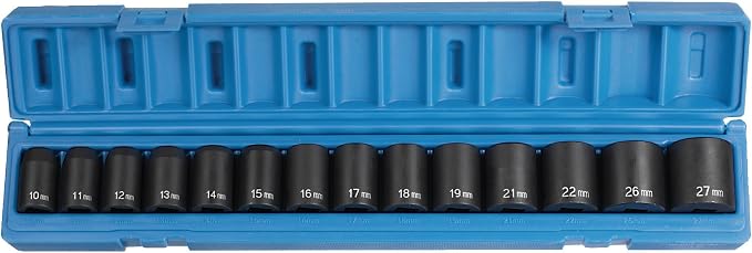 Grey Pneumatic Corp 1412M 1/2'' Drive Standard Length Metric Set - 14 Piece