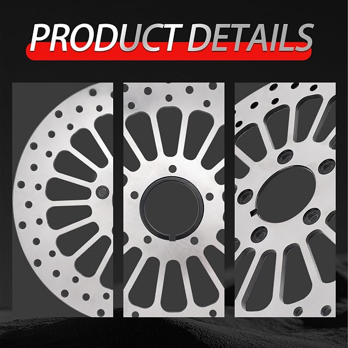 11.5'' Front Rear Brake Dsic Rotor Kit 2PCS Compatible with Harley Sportsters Davidson Softail Dyna Early Super Glide Motorcycle, Update 420 Stainless Steel Rotor Motorcycle Brake Disc