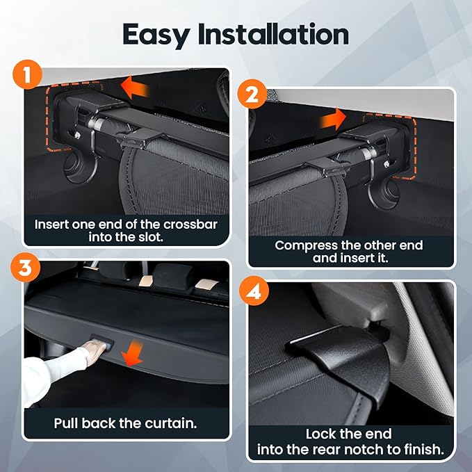 Powerty Cargo Cover for 2019-2025 Honda Passport Accessories, Trunk Cover Retractable Trunk Shielding Shade Cargo Luggage Cover for 2025 Honda Passport