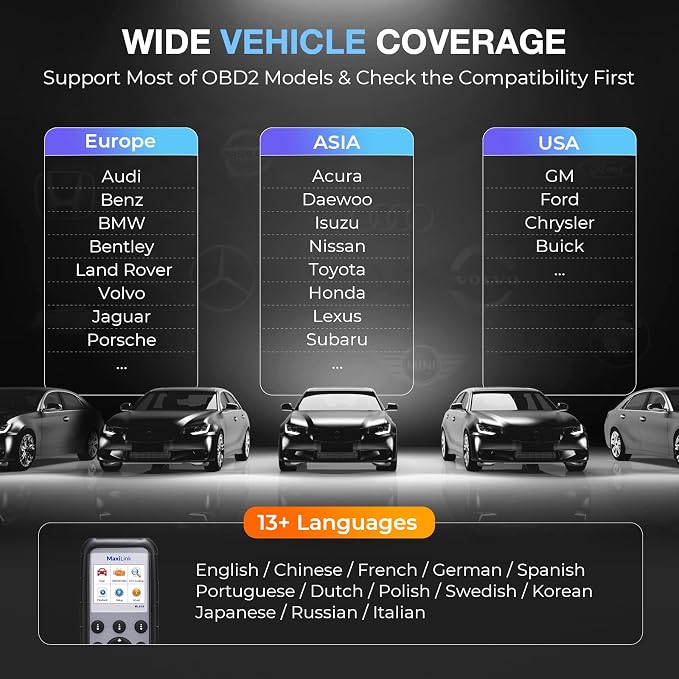 2026 Autel ML629 OBD2 Scanner ABS SRS Engine Transmission Diagnoses OBD II Full Functions Upgraded Version of AL519/AL619/ ML619 for DIYers Professionals