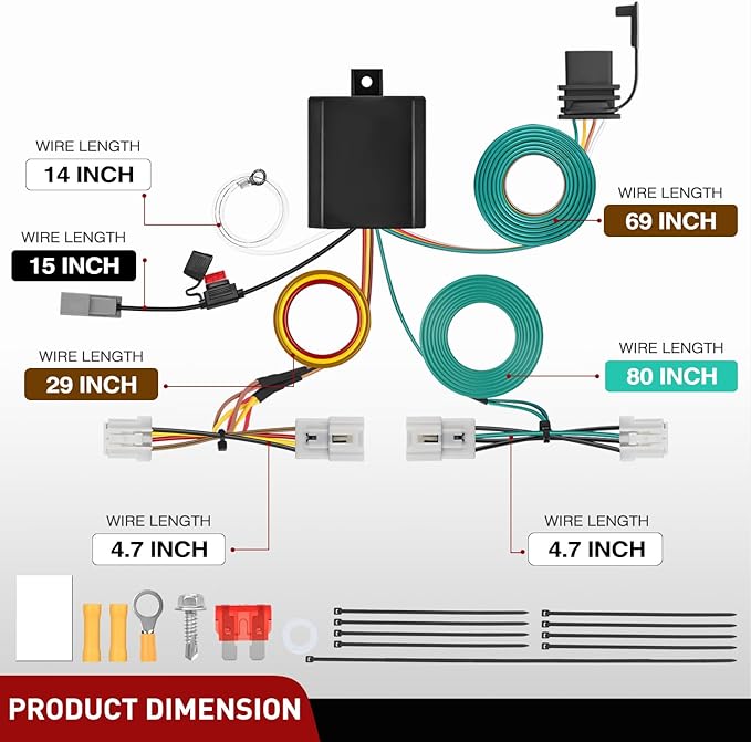 Nilight 4 Pin Trailer Wiring Harness Kit 56267 Vehicle Standard 4 Way Connector Custom for 2015 2016 2017 2018 2019 2020 2021 2022 2023 2024 Nissan Murano Simple Fit Tow Hitch Harness