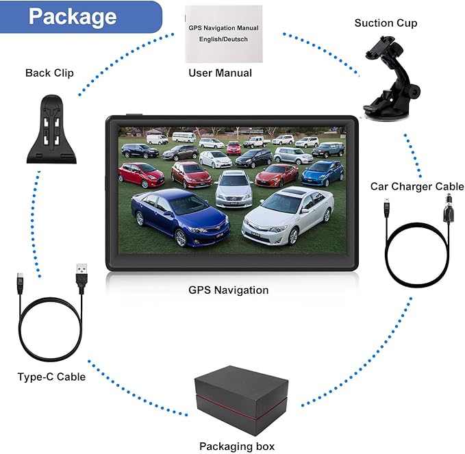 GPS Navigator for Car, 7" GPS Navigation System for Truck Commercial Drivers 2026 with US/CA/MX Offline Map, Lifetime Free Update, GPS for 7 Vehicles with Voice Drive Guidance, POI/Zip Search, FM