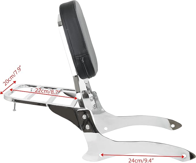 Sissy Bar & Rack Fits for Yamaha V Star XVS 1100 Classic Dragstar | Passenger Backrest & Luggage Rack 2000-2011 V Star XVS 1100 Classic Dragstar XVS 1100 Classic Chrome