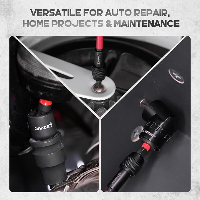 EZARC 14PC Impact Socket Adapter Set, 1/4",3/8",1/2" Square Drive Socket Adapter,Quick-Release & Magnetic Drill Bit Extension,Swivel & Right Angle Drill Attachments for Power Drill & Impact Driver
