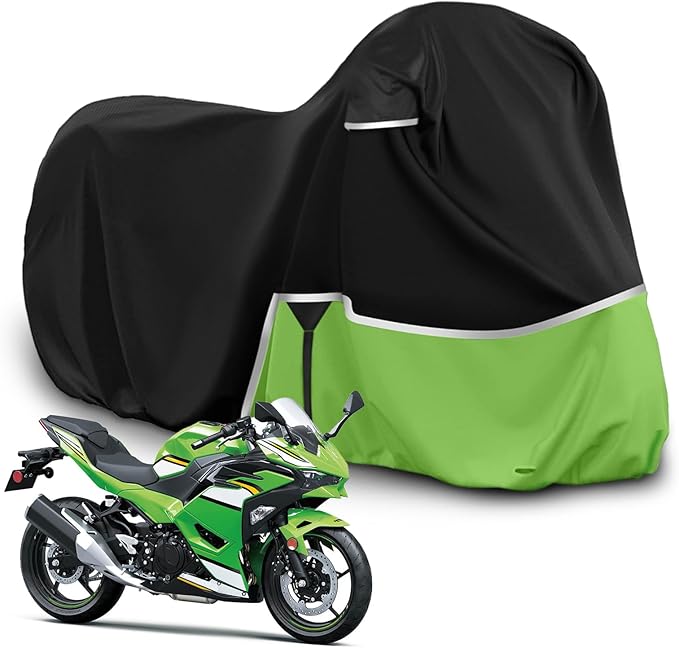 Waterproof Motorcycle Cover Replace for Kawasaki Ninja 400 500 650 Z900 Zx6r Street Without Trunk Models, 420D Oxford Cloth Motorcycle Cover for Snow Rain Dust Protection