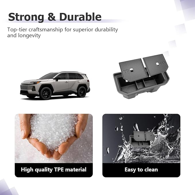LUWU 2026 RAV 4 Center Console Cup Holder Compatible with 2026 RAV 4 Premium TPE Cup Holder Hidden Secondary Storage Box Spill-Proof, Easy Install & Clean, Black Interior Accessories