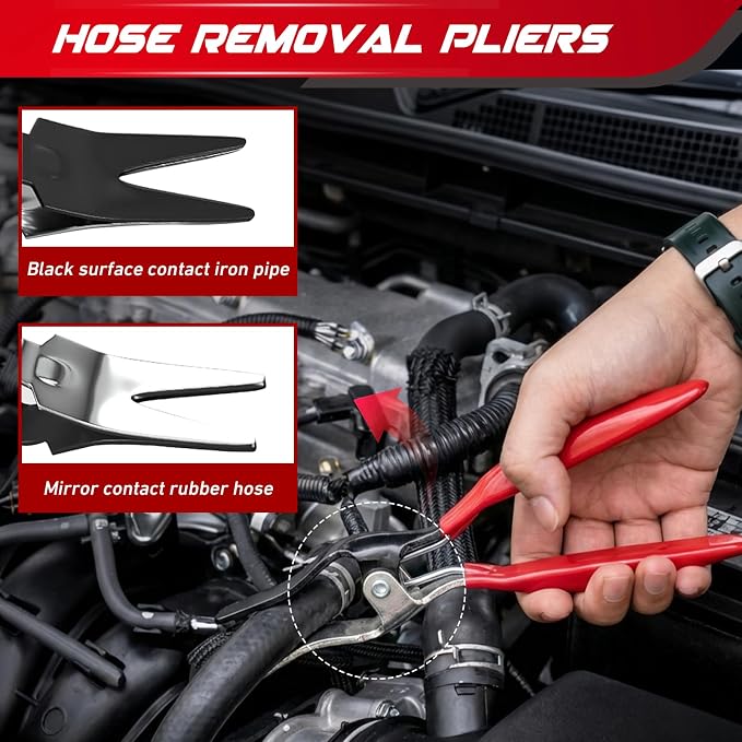 14-Piece Electrical Disconnect Pliers Kit – Straight, 60° & Dual-Head Connector Removal Tools for Push Tab Style Plugs – Car Electrical Repair Tool Set