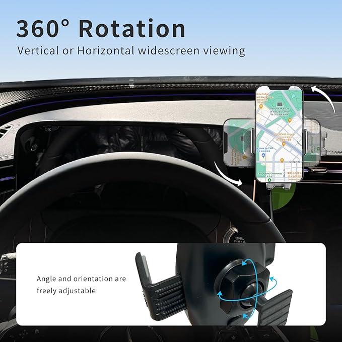 Car Phone Holder for Mercedes-Benz E-Class 2024–2025, Vehicle-Specific Dashboard Phone Mount, Hands-Free 360° Rotating Cell Phone Holder, Custom Fit E-Class Interior Accessories