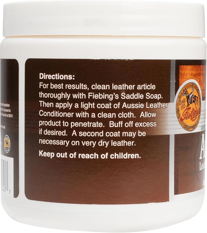 Fiebing's Aussie Leather Conditioner 2-Pack (14 oz) - Contains Beeswax to Withstand Hot Conditions - Preserve, Moisturize, Strengthen, Waterproof Leathercraft, Car, Furniture, Purse, Boot, Shoe