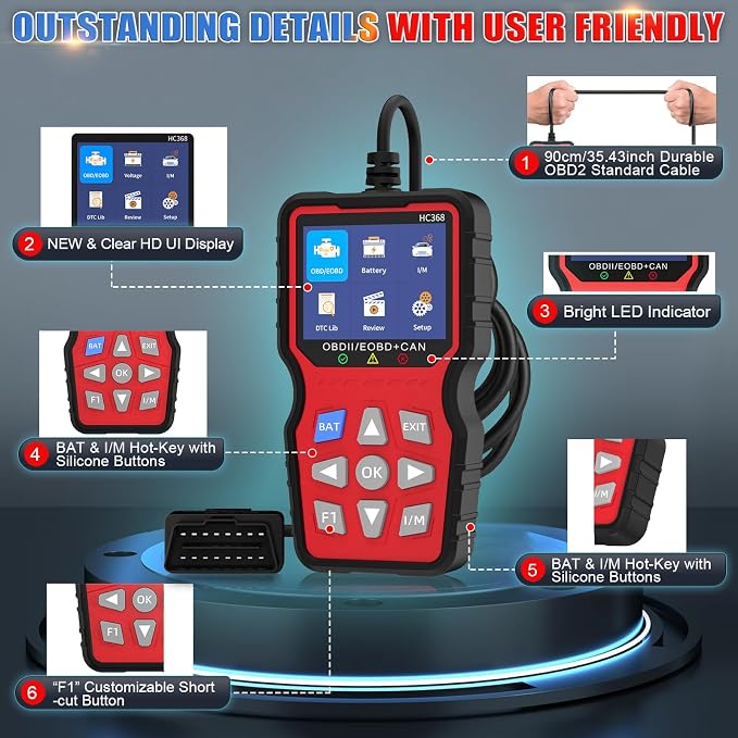 OBD2 Scanner Professional, Car Diagnostic Tool with Live Data & Battery Tester â Works for BMW, Audi, Mercedes, VW & All Cars 10 Modes, Check Engine Light Reader, Oil Reset, Smog Test
