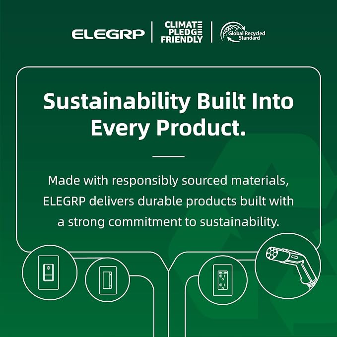 ELEGRP Level 1/2 EV Charger, 16 Amp, Portable J1772 Charger, 25FT Cable, NEMA 6-20 & 5-15 Adapter, Electric Car Charger 110V-240V for BEVs PHEVs, PBE & LRC Technology