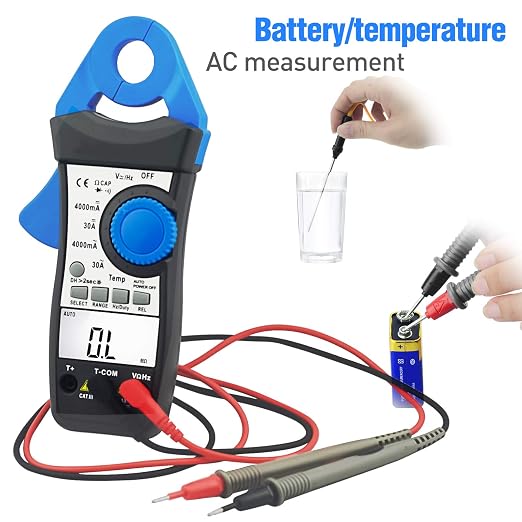 1mA Sensitive Digital Low Current Clamp Multimeter, AC/DC Current Voltage Resistance Clamp-on Multitester for Milliamps Test on Car Battery, HVAC (AIOMEST AI-870K)