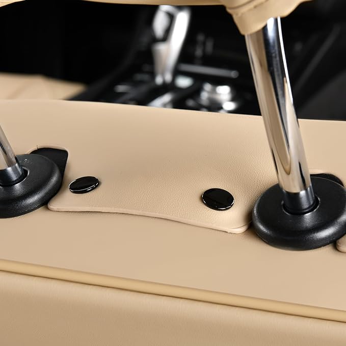 FLORICH Seat Cover, Car Seat Covers Front Set, Waterproof Leather Car Seat Protector, Front Seat Covers for Cars, Automotive Seat Covers Protector 2 Pack Fit for Most Cars Trucks SUV - Beige
