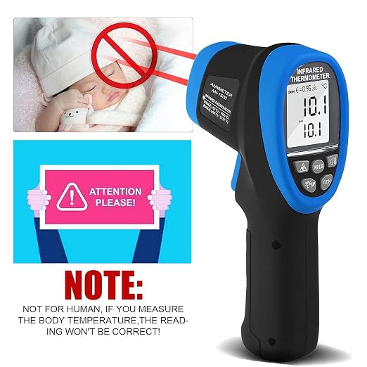 AIOMEST Digital Infrared Thermometer - Non Contact High Temperature Gun AI-1500 Infra Pyrometer Temp Gauge -58~2732â Handheld IR Laser Reader for Cooking Kiln HVAC (NOT for Human Temp)