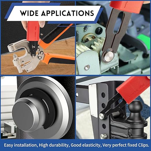 E Clip Tool, E Clips Removal and Installation Assortment Kit Tool Set, Exchangeable 4 Sizes (3/4/5/6mm) Clip Rings Kit & 40Pcs E Clips