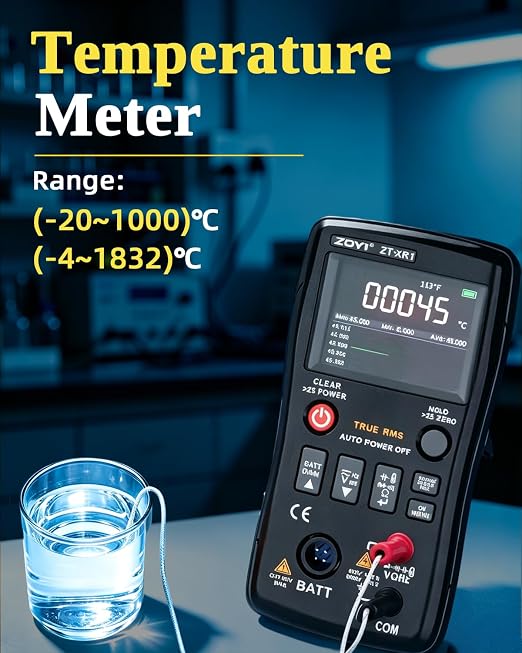 2 in 1 Battery Internal Resistance Tester Multimeter, 0~±100V 4-Wire Measurement, Auto Range 25000 Counts Multimeter for Automotive Battery Inspection, Industrial Tools, Appliance Repair