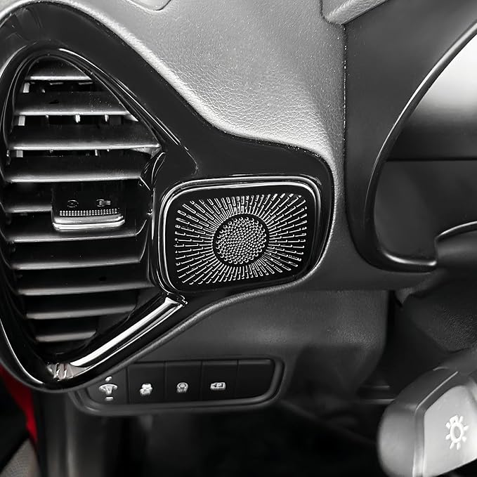 2PCS Dashboard Tweeter Speaker Covers Trim Compatible with Kia Soul 2020-2026 Accessories (Glossy Black)