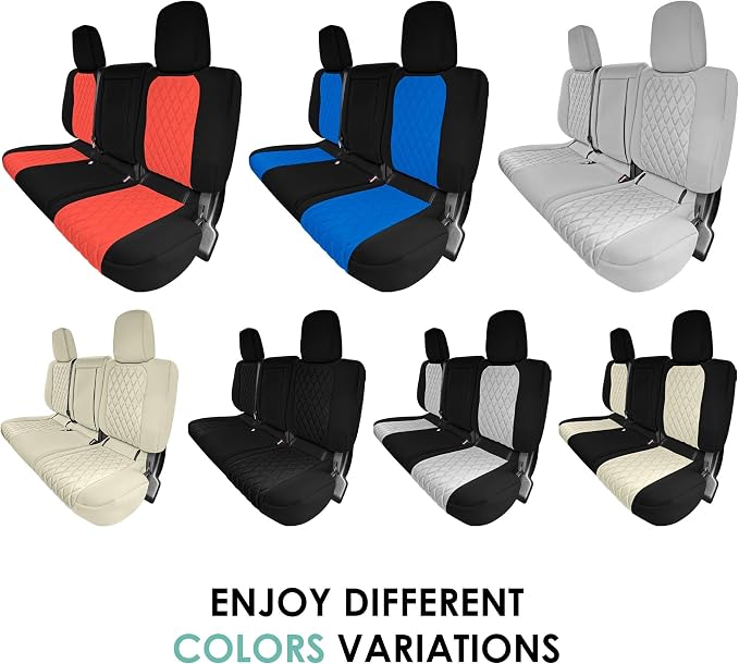 FH Group Custom Fit Car Seat Covers Specifically Made for 2022-2026 Nissan Frontier, Rear Set Blue Ultraflex Neoprene Waterproof Automotive Seat Covers for Pickup Truck, Nissan Accessories