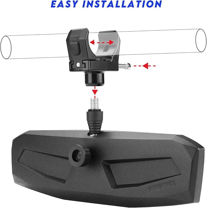 SHEJISI UTV Rear View Mirror,SXS UTV Mirrors HD,360°Adjustable Angle for 1.5" to 2.0 inch Round Roll Cage,Compatible with Polaris RZR,Honda Pioneer,Kawasaki KRX/Mule,Yamaha,Talon,Can Am X3,CFMOTO