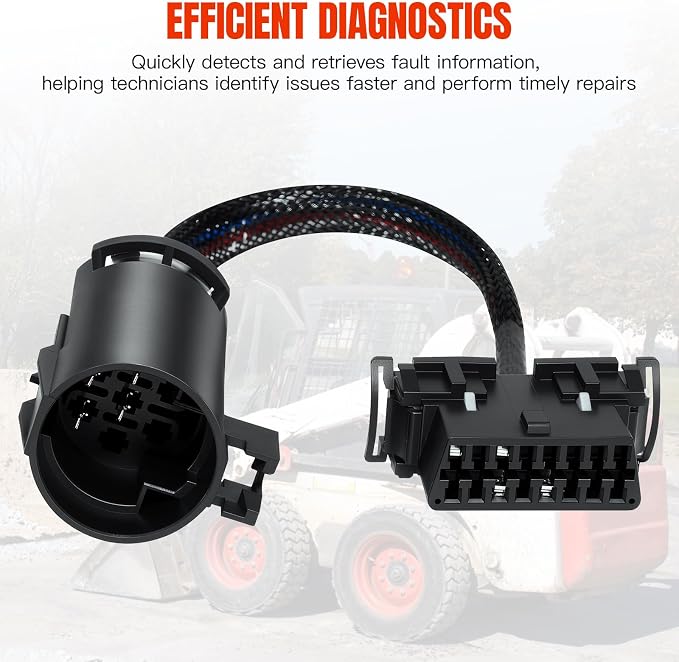 OBD2 Diagnostic Adapter Connection Harness Compatible for Bobcat Service Analyzer v90, OBD2 Diagnostic Connector Tool - Black 2PCS