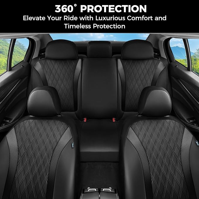 FLORICH Car Seat Covers Front Seat, Leather Seat Covers for Cars, Car Seat Protector Waterproof, Universal Automotive Seat Covers, Front Car Seat Cover Fit for Most Cars SUV Pick-up Truck