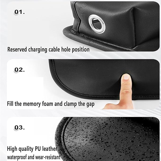 2-Pack Car Seat Gap Filler, Premium Leather Console Organizer Universal Fit for Car SUV Truck Multi-Purpose Essentials Organizer - Anti-Drop Auto Interior Accessories (Beige 2 pack)