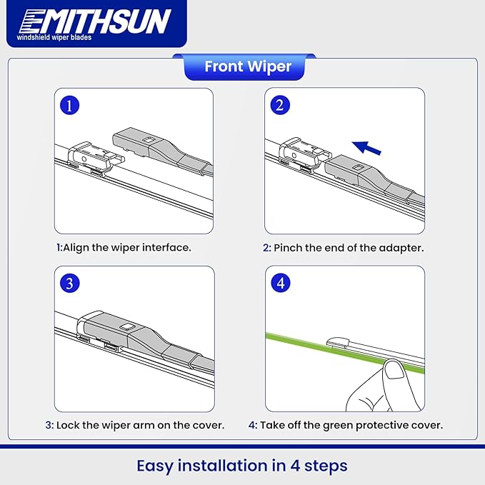EMITHSUN® Windshield Wiper Blades Replacement for Honda CR-V CRV 2023-2025,That Meet OEM Quality Front Rear Wipers Blade Set for My Car-24"+19"+10"(Set of 3)