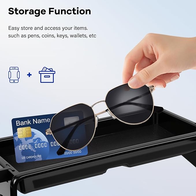Car Phone Holder Fit for Toyota Grand Highlander 2024 w/Dash Tray Storge Box Organizer-Cell Phone Mount for Grand Highlander Accessories 12.3 inch Touch Screen 360 Degree Rotation