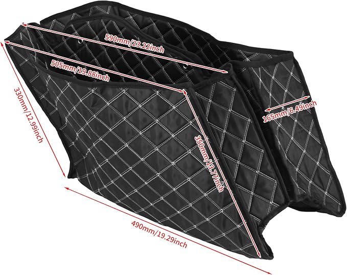 Saddlebag Liners Carpet Insert for 4 inch Tapered Hard Saddlebags Fit for Harley Touring Road King Road Glide Street Glide Electra Glide