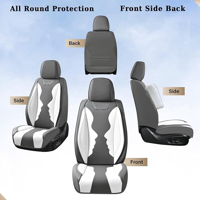 Coverado Pride Ride Car Seat Covers Full Set, Rainbow Seat Covers for LGBTQ+, Leather Waterproof Universal Car Interior Covers Seat for Most Cars