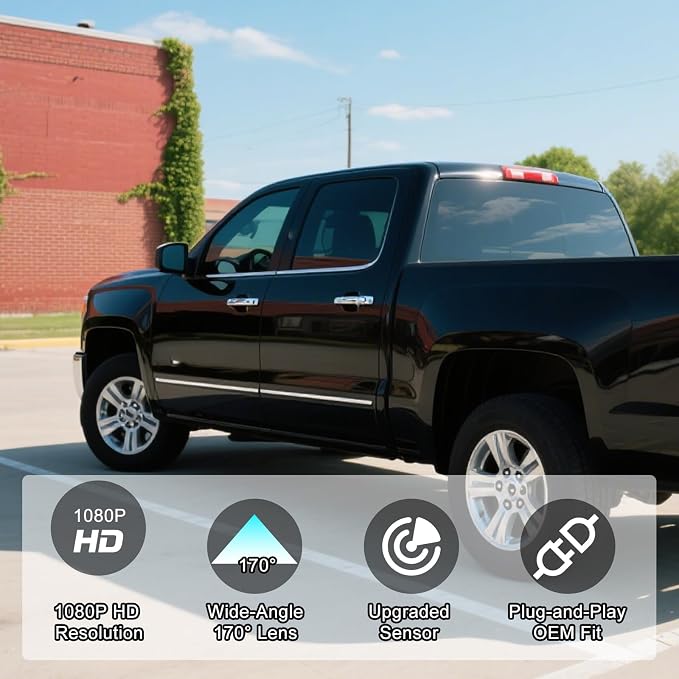 HD 170° Backup Camera for Chevy Silverado GMC Sierra 2016–2019 | Compatible with 1500 2500 3500, Replaces 84062896, Replaces 23363727