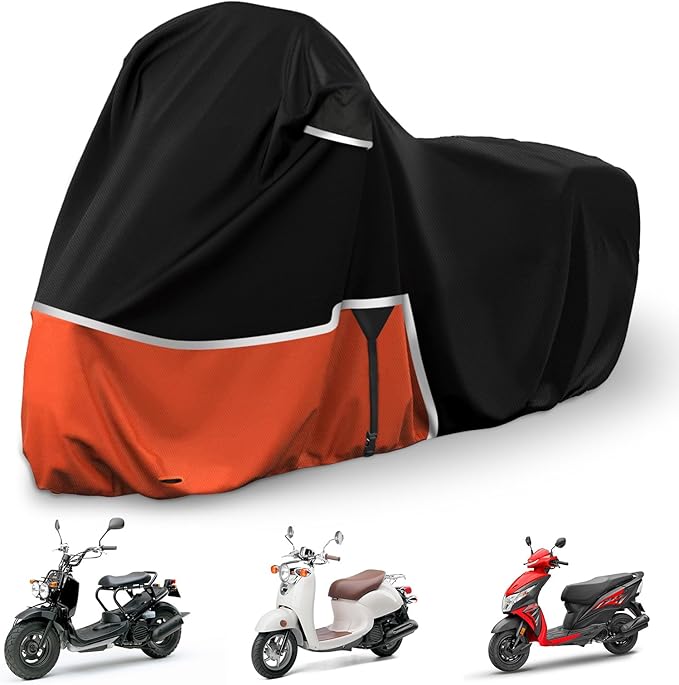 Waterproof Motorcycle Cover Replace for Honda Scooter Model, 420D Oxford Cloth Honda Ruckus, Metropolitan, Dio and ADV150 Scooter Cover for Snow Rain Dust Protection