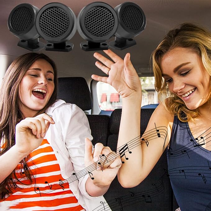 FERCAISH 4 Pcs 500W Car Speakers, TP-006A High Power Stereo Car Tweeter, Vertical Round Easy to Install Speakers for Surface Mounting on Truck and Boat