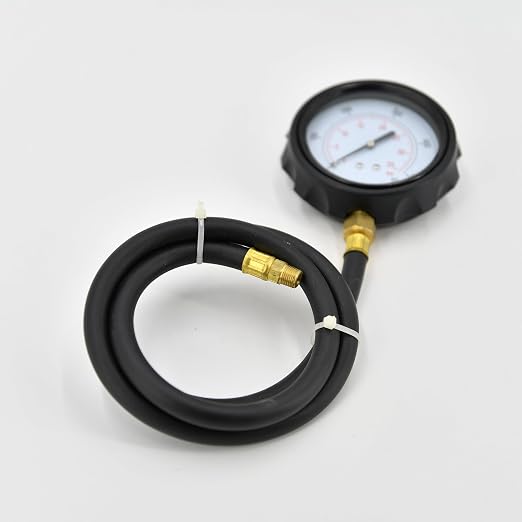 Engine Oil Pressure Tester Gauge and Automatic Transmission Oil Pressure Check Kit and Transmission Fluid Diagnostic Test Kit, 500 PSI / 35 Bar Gauge with Adapters Case