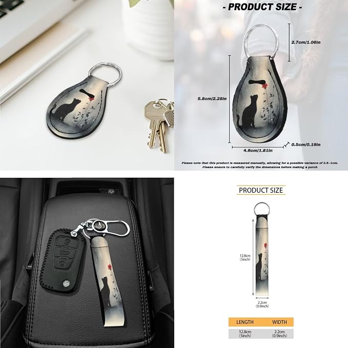 Cat Rose Print Car Seat Cover for Front and Back Seats with Headrest Covers Steering Wheel Cover Safety Belt Pads Armrest Cushion Gear Shift Lever and Handbrake Covers Keychain