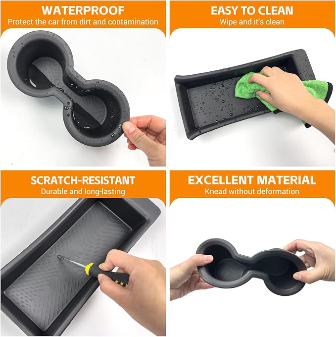 2nd Row Cupholder&Organizer Tray Compatible with 2023-2026 Honda Pilot (Only Fits for 8 Seats) Storage Box Cup Holder for Pilot Accessories