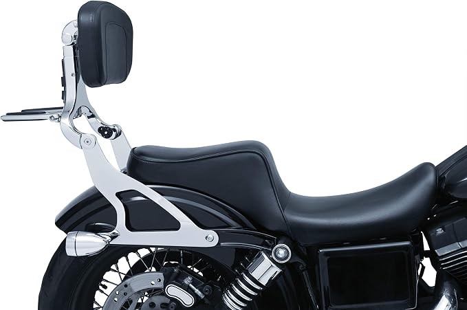 Kuryakyn 7095 Multi-Purpose Driver/Passenger Seat Backrest Component: Fixed Mounts for 2006-17 Harley-Davidson Dyna Motorcycles, 1 Pair, Chrome