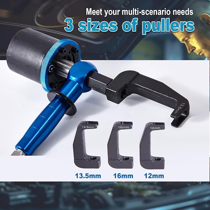 Pneumatic Injector Puller 33-Piece Kit for Diesel Engines – Air Vibration Extractor w/Handle, High-Impact Slide Hammer, 18 Adapters & 3 Hooks, Labor-Saving Removal Tool Set