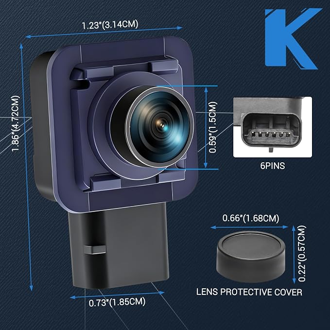 Backup Camera Compatible with Ford Super Duty F250 F350 F450 F550 F600 2017 2018 2019 2020 2021 2022, 6-Pin Plug Only, 170° Wide Angle HD Night Vision, Does NOT Include Towing Vision System