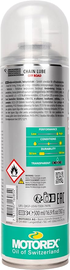 Motorex Chain Lube 622 Offroad Spray - 500ml. Aerosol 171-622-050