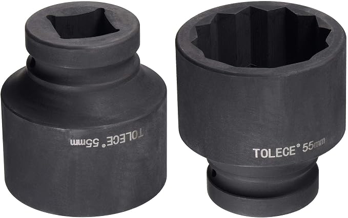 uxcell 1-Inch Drive 55mm 12-Point Impact Socket, CR-MO Steel 80mm Length, Standard Metric Sizes