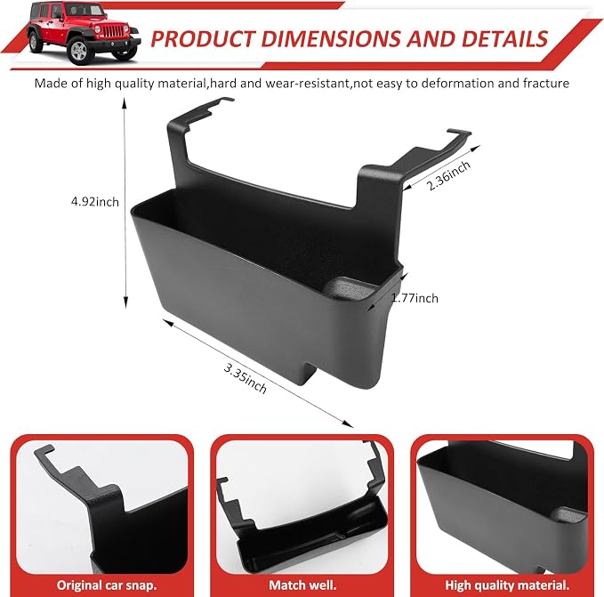 Center Console Hanging Organizer Tray Fit for 2018-2025 Jeep Wrangler JL JLU 4XE/Gladiator JT Center Console Armrest Box for Wrangler&Gladiator Accessories(Hanging Organizer)