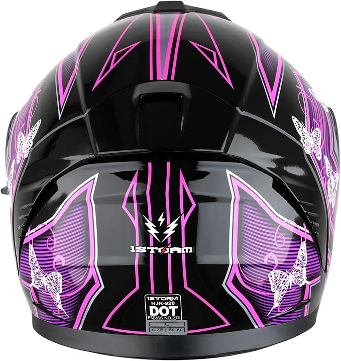 1Storm Motorcycle Street Bike Modular/Flip up Dual Visor Sun Shield Full Face Helmet HJK920