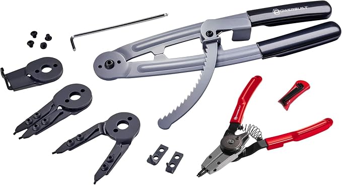 Powerbuilt 2 Pc. 16 in. / 7 in. Heavy Duty Snap-Ring Piston Ring Pliers Set, Internal/External Circlip Plier - 240178