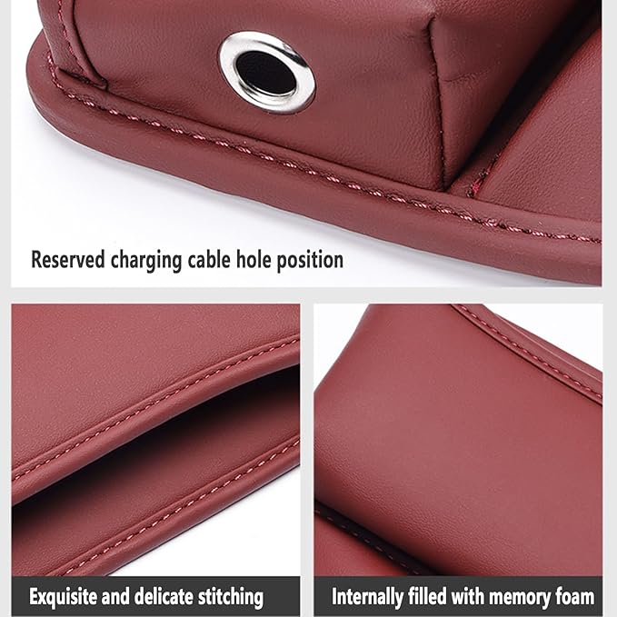 Universal Fit Car Gap Filler 2 pack, Premium Leather Seat Gap Filler Organizer, Car SUV Truck Essentials (Burgundy 2 PC)