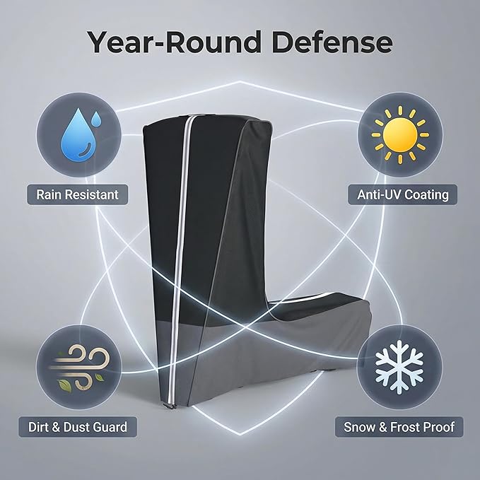 Durable Electric Scooter Cover Waterproof Outdoor Model, Fits 300W to 2000W Scooters Universal Weatherproof Dustproof Storage Cover with Drawstring (Black & Gray, Dimensions: 54“L x 28”W x 52"H)