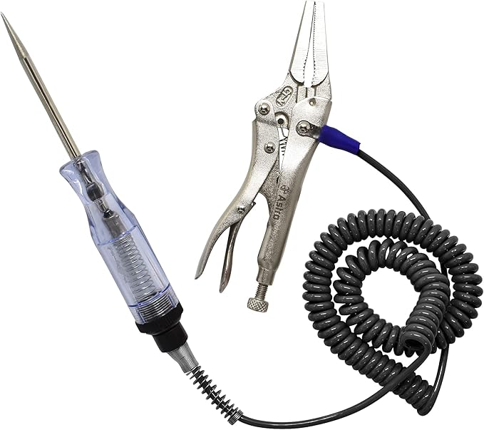 Astro Tools 7762 Circuit Tester Light w/Locking Pliers Ground That Won't Rip Off