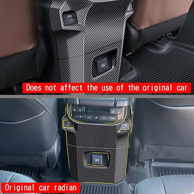 Rear Air Condition Vent Outlet Rear Defense Kick Outlet Compatible with Toyota Grand Highlander 2024 2025 2026 Fit for 2024-2026 Grand Highlander ABS Accessories(Wood Grain)
