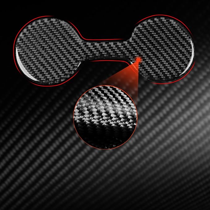 NVCNX Real Premium Carbon Fiber for Toyota Camry Accessories 2018-2024 2019 2020 2021 2022 2023 SE/LE/XSE/XLE/SE Nightshade/L/TRD Gas Hybrid Center Console Cup Holder Cover Interior Trim Sticker 1PC