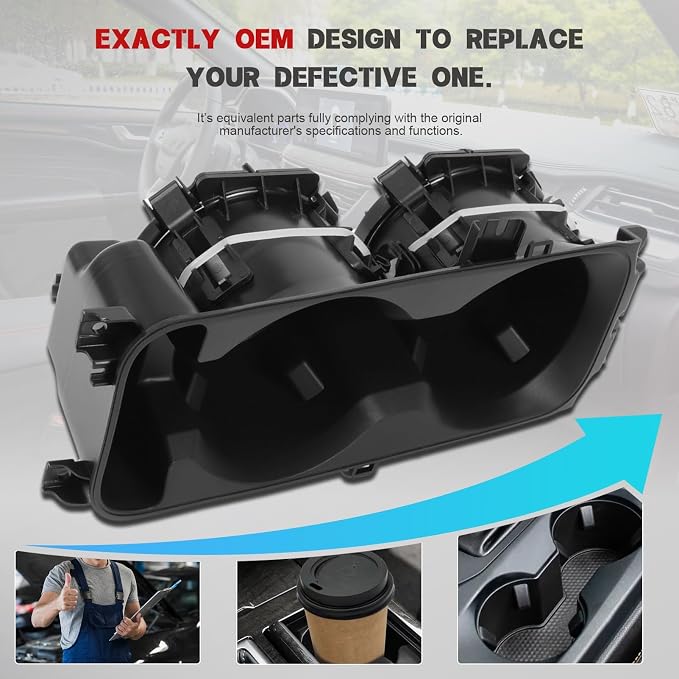 LB5Z-7813562-AB Upgrade Center Console Cup Holder Replacement with Wireless Charging for Ford Explorer 2020-2025 Replace LB5Z7813562AB